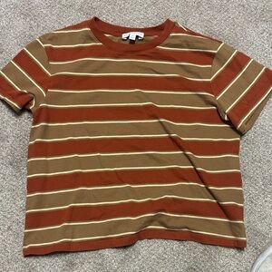 Banana Republic Striped Tee - Rust and Brown